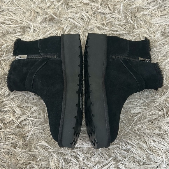 NWOB Koolaburra By UGG Kelissa Suede Platform Mini Ankle Boots in Black Sz 9 - Picture 5 of 10